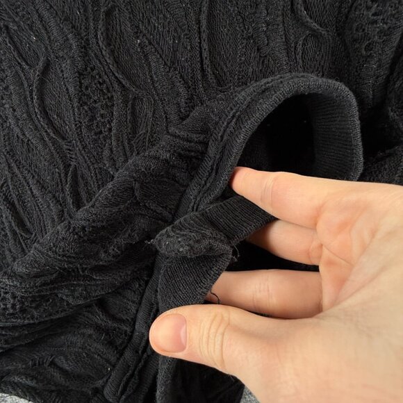 COOGI Australia Black 3D Textured Knit Sweater Pullover Cotton Small Ladies - Picture 12 of 16
